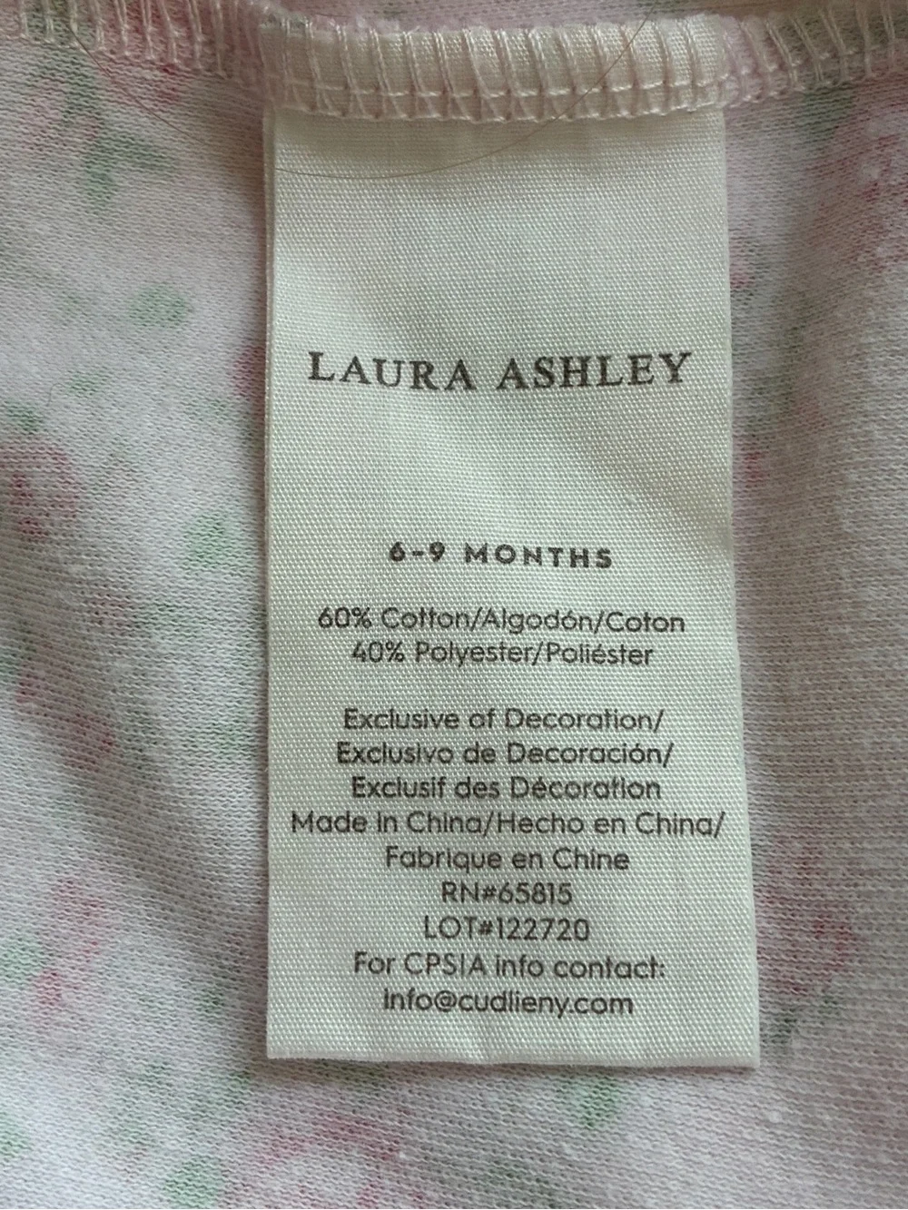 Set of 2 Laura Ashley infant girl Pajamas zip up feet one piece snaps NWOT